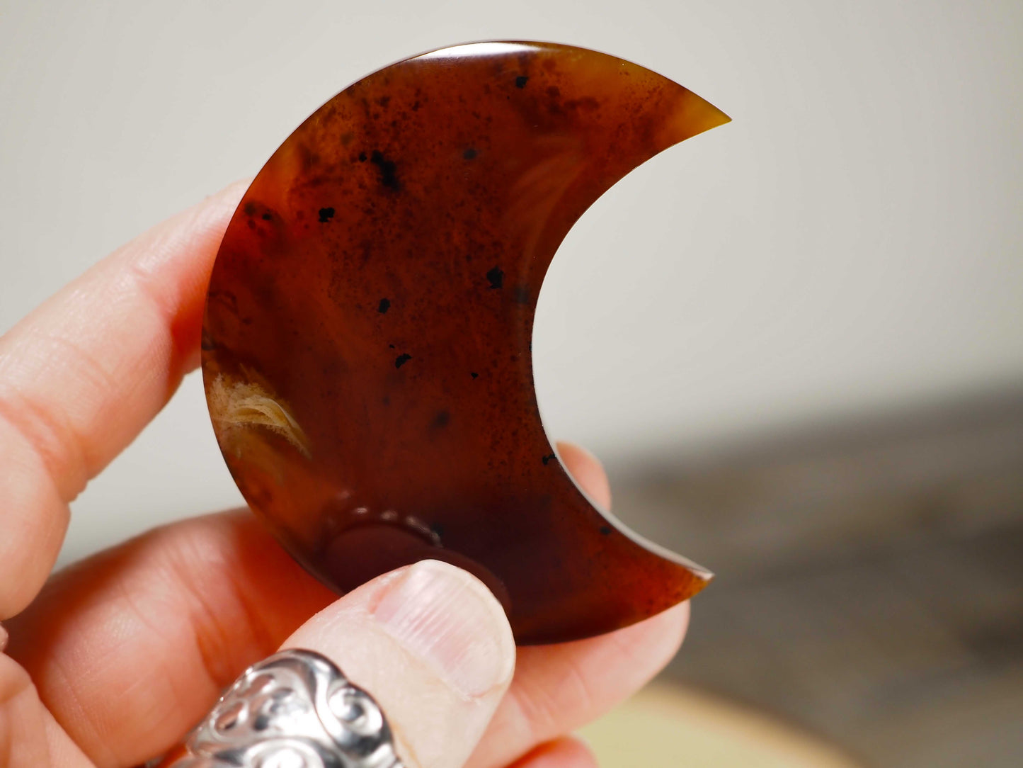 2.5" Amber Moon Carvings