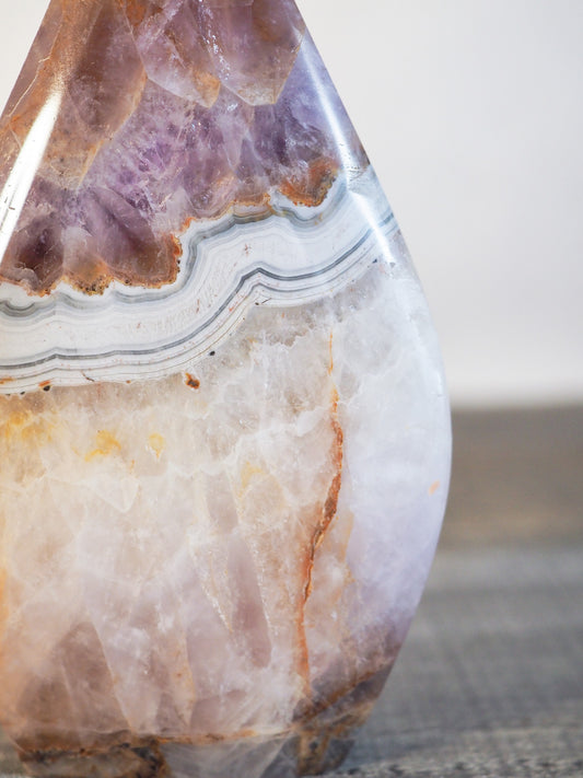 Amethyst and Banded Agate Flame H