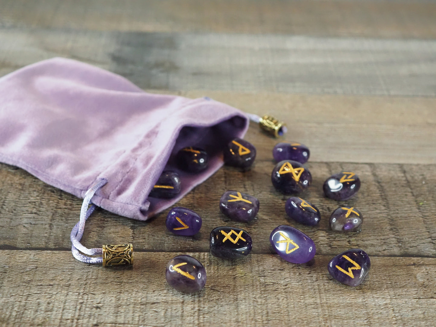 Elder Futhark Handmade Amethyst Rune Set
