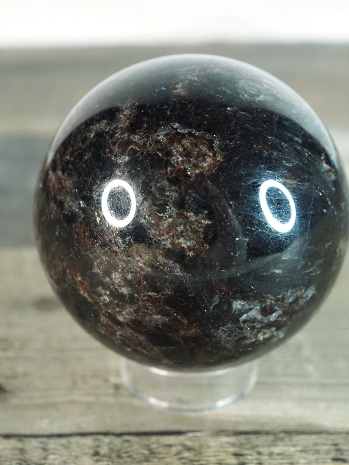 Arfvedsonite and Garnet Sphere A