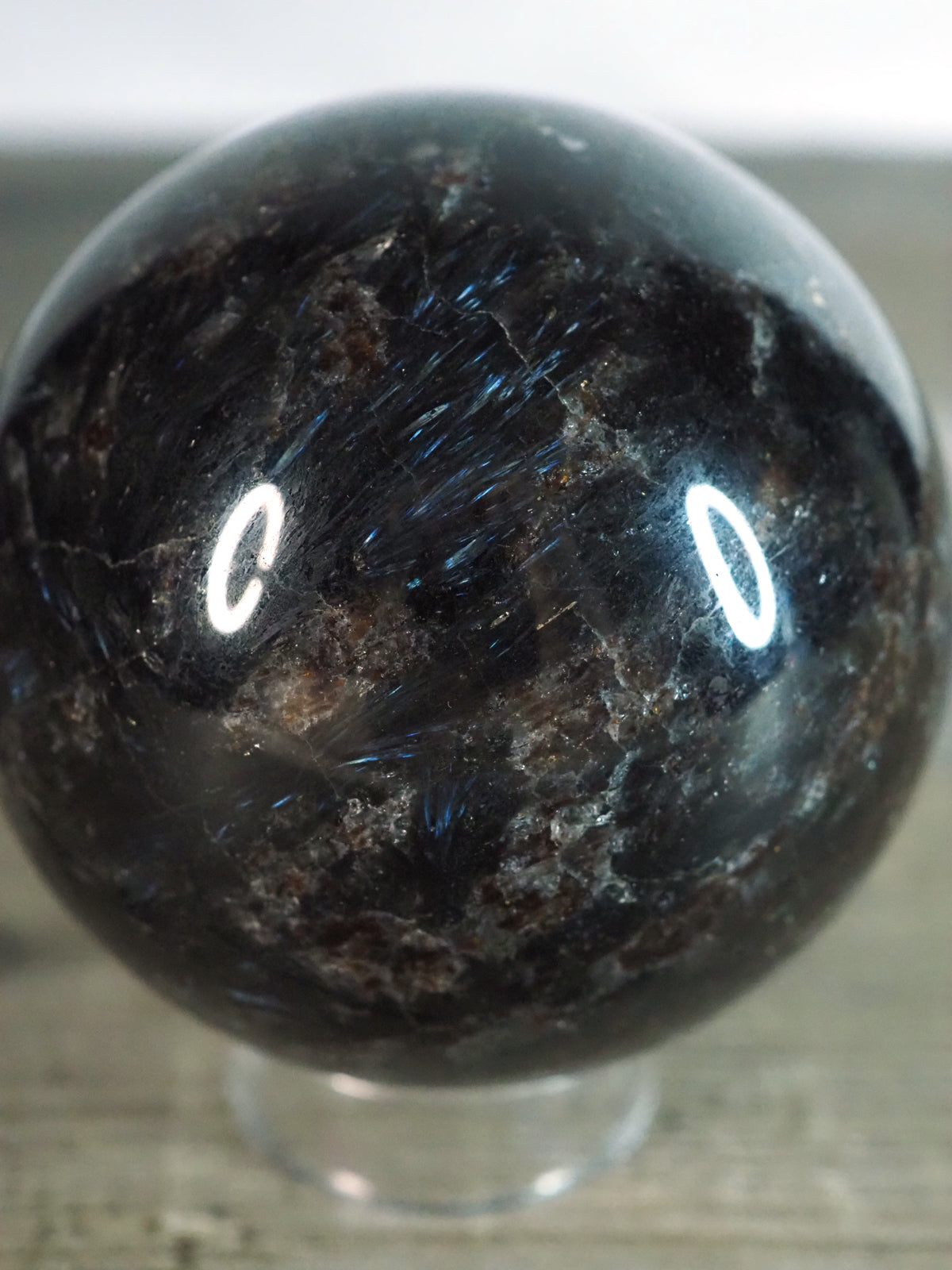 Arfvedsonite and Garnet Sphere A