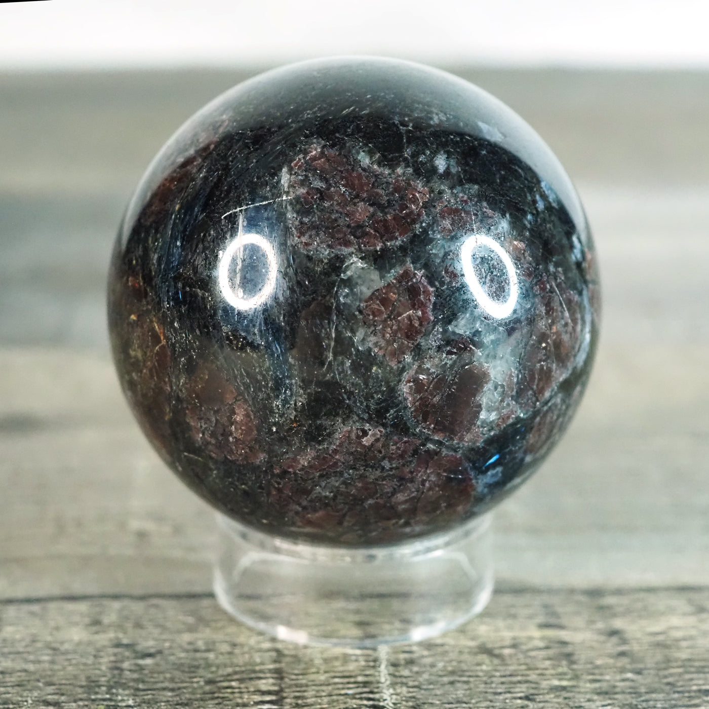 Arfvedsonite and Garnet Sphere B