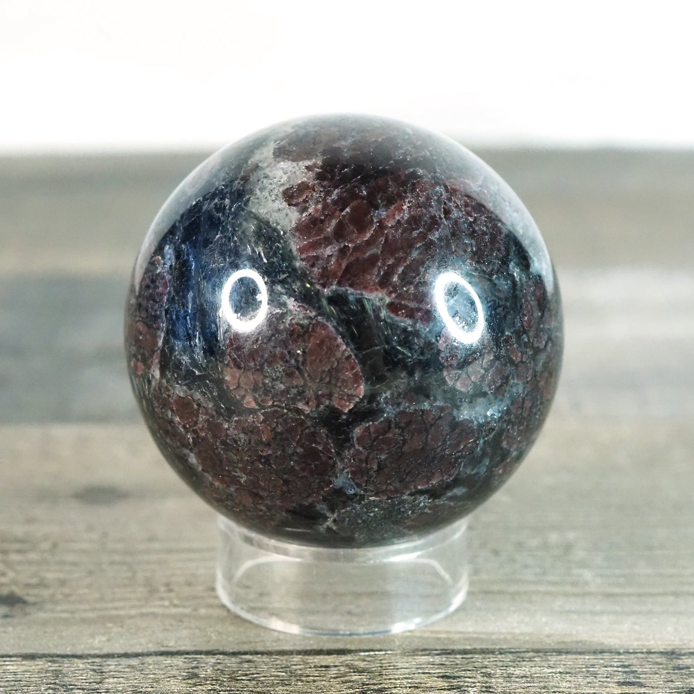 Arfvedsonite and Garnet Sphere B