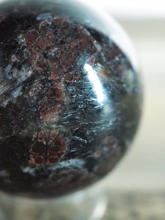 Arfvedsonite and Garnet Sphere B
