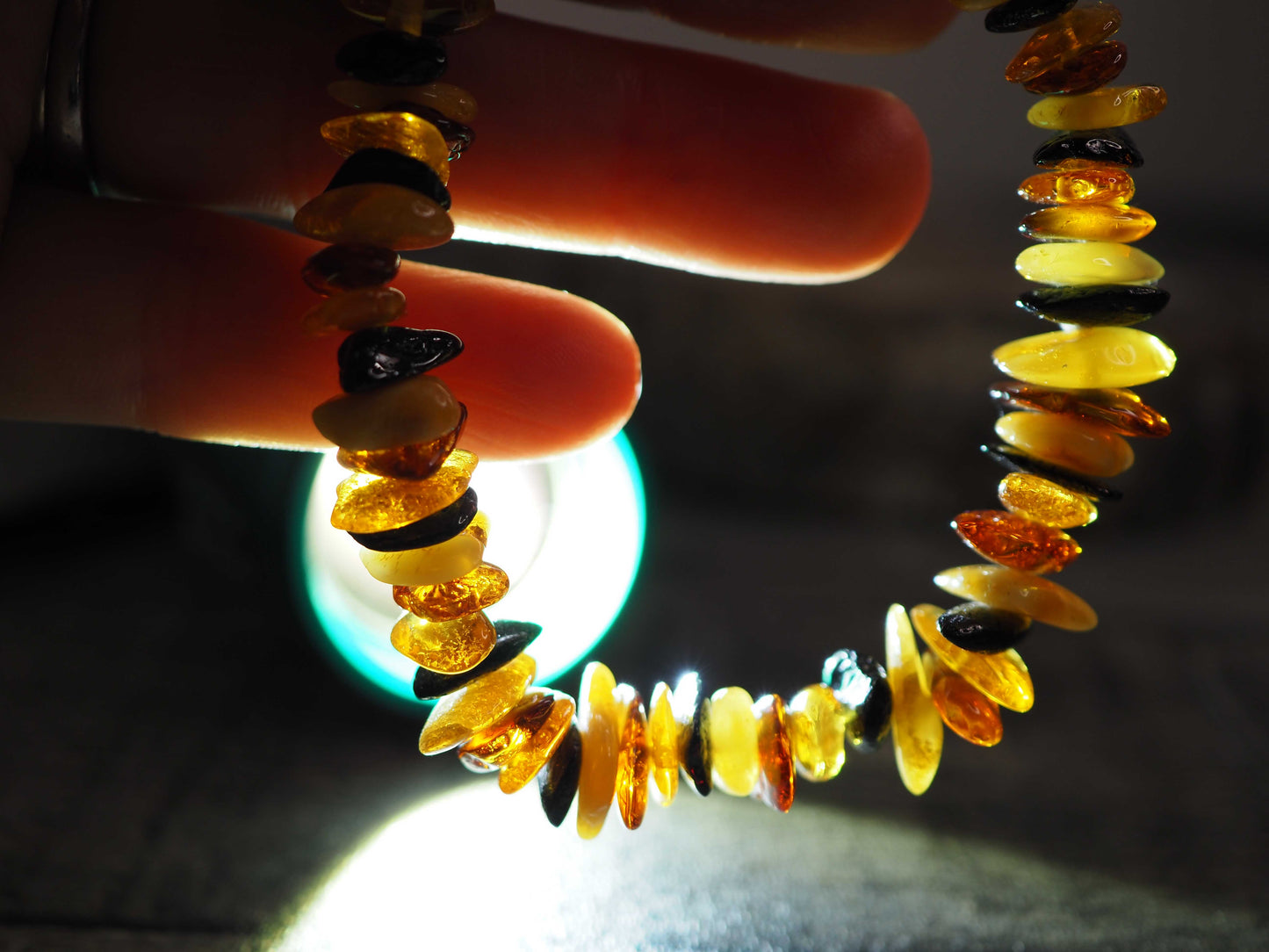 Multi-color Baltic Amber Chip Bracelet