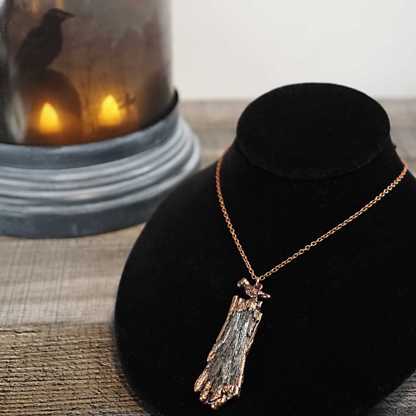 Black Kyanite Raven Necklace