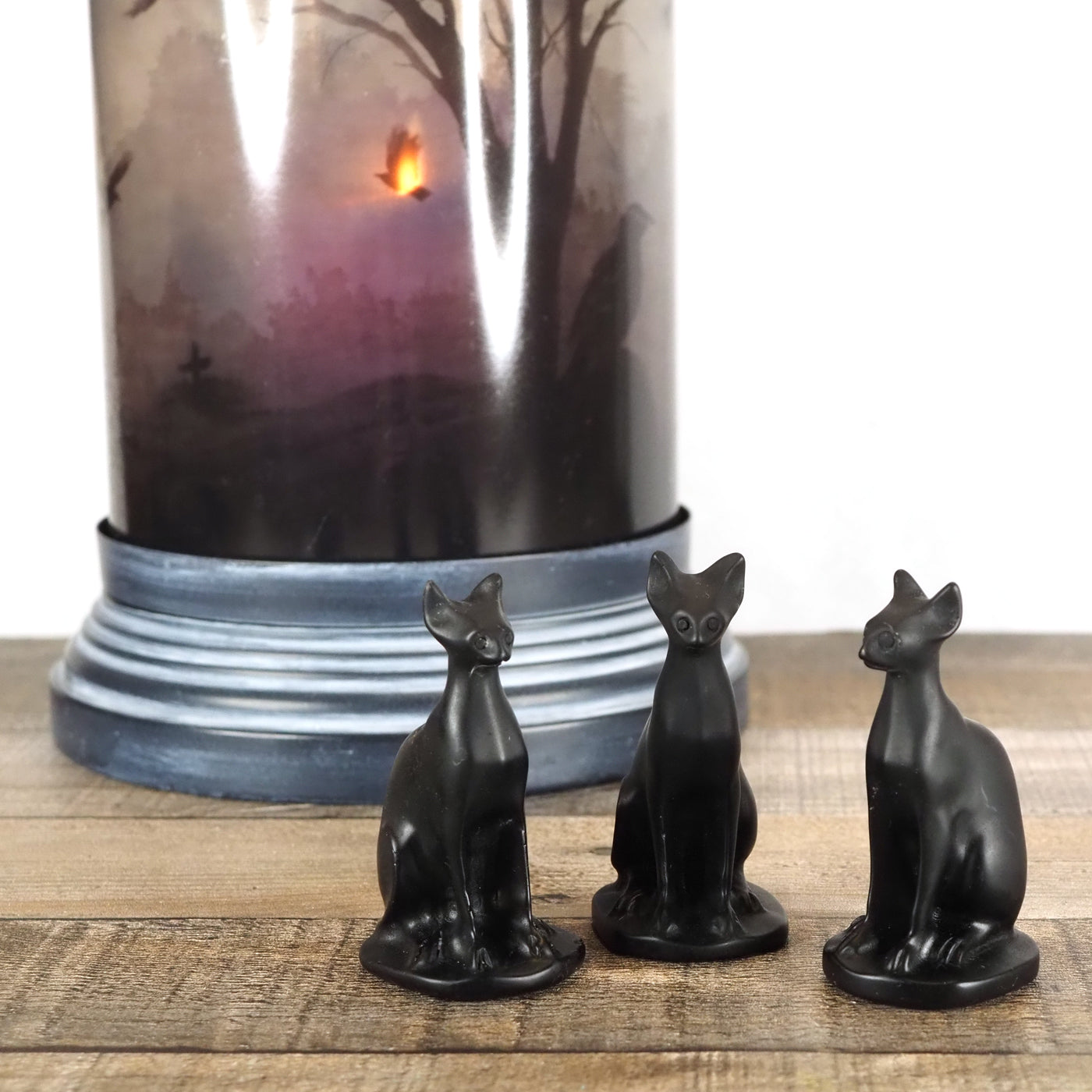 Obsidian Sphynx Cat Carvings