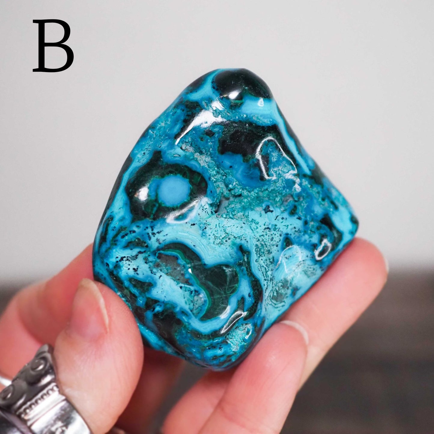 Chrysocolla and Malachite Freeforms A-D