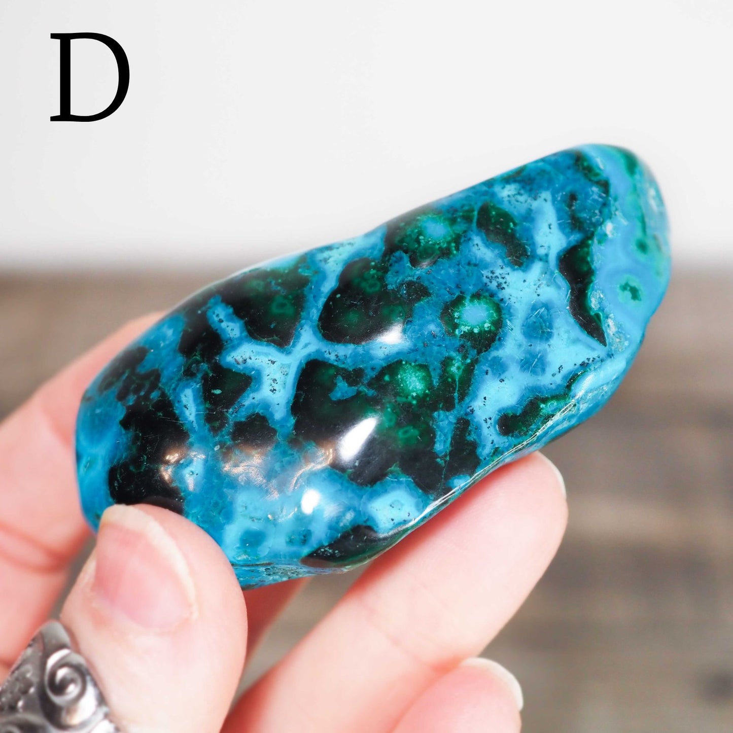 Chrysocolla and Malachite Freeforms A-D