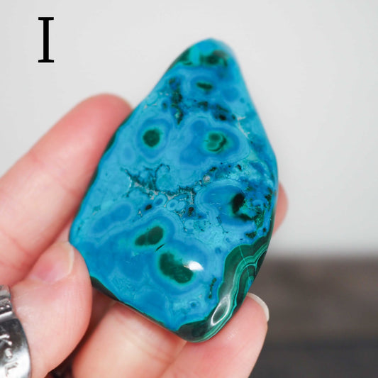 Chrysocolla and Malachite Freeforms I-M