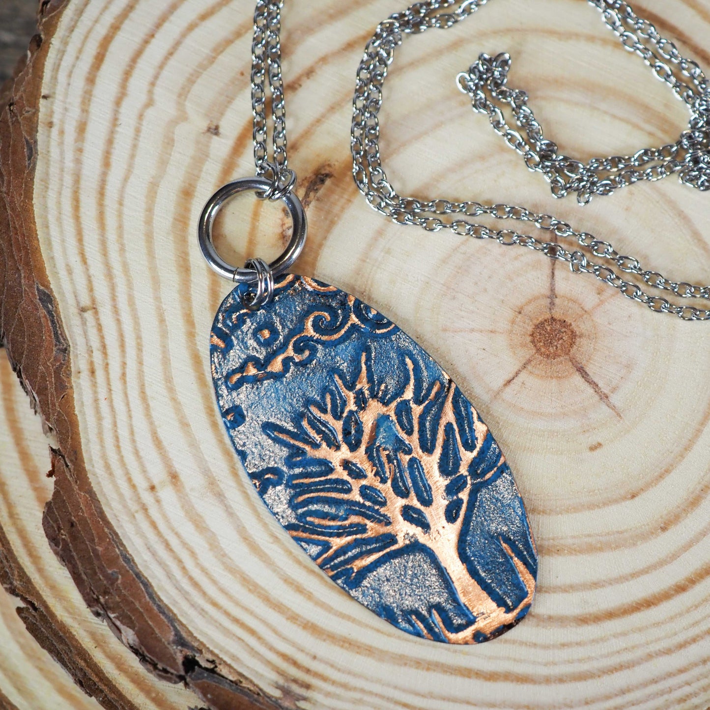 Copper Tree Drop Necklace