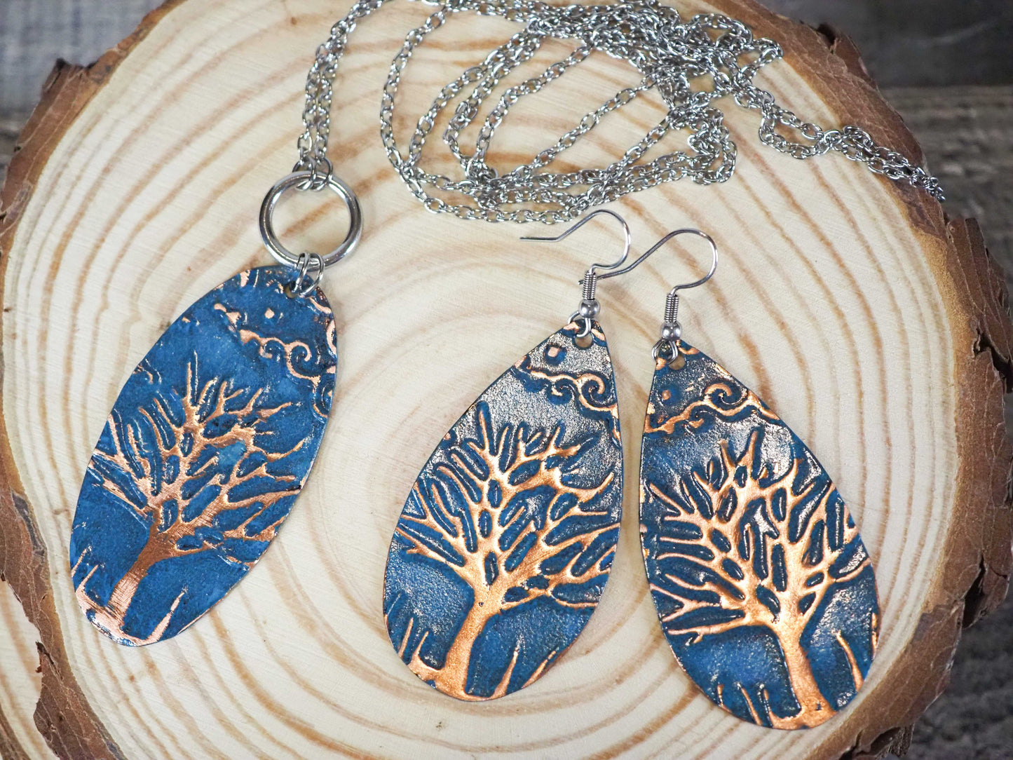 Copper Tree Drop Necklace