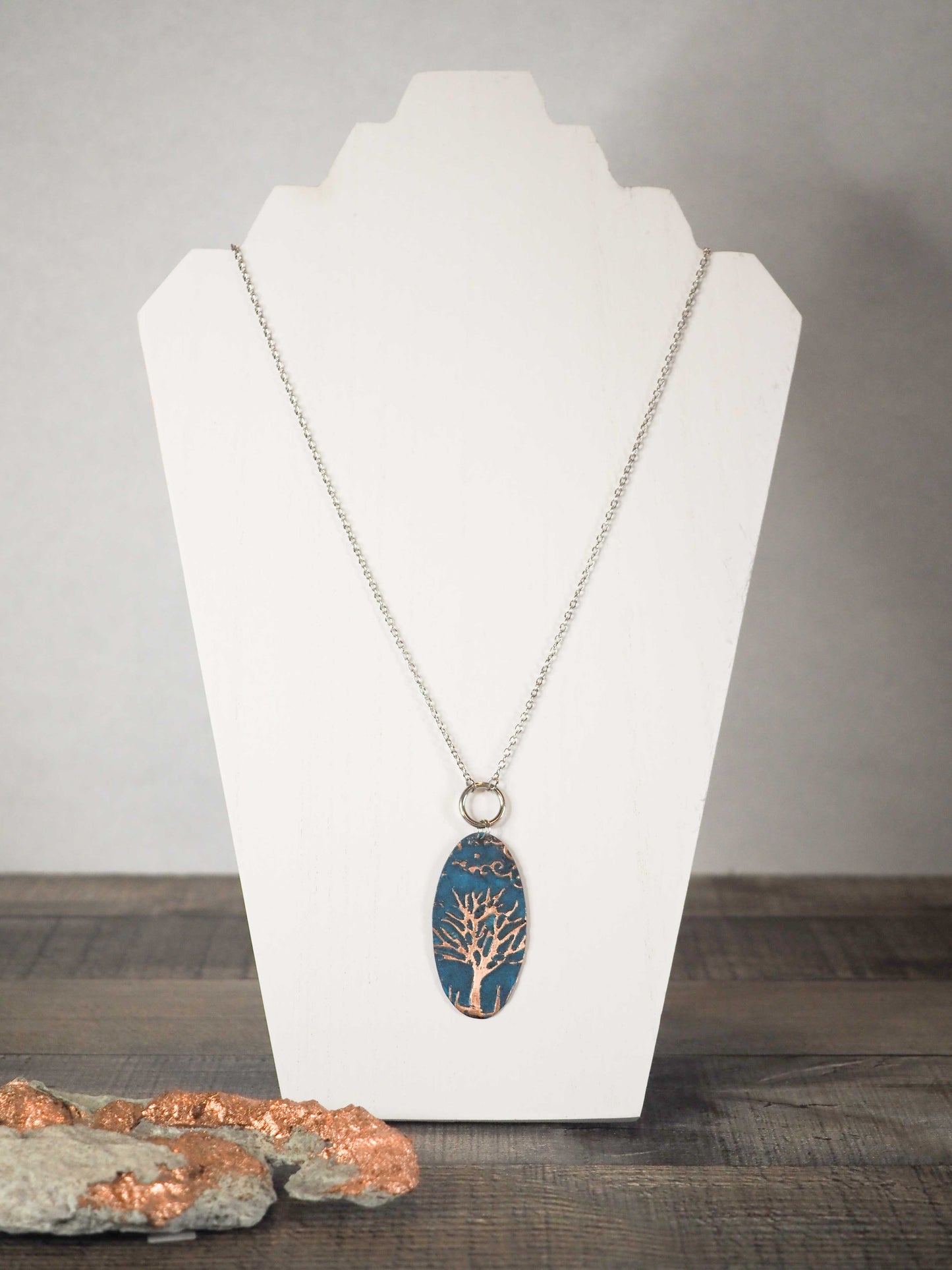 Copper Tree Drop Necklace
