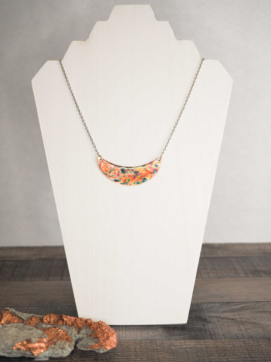 Flame Painted Copper Necklace