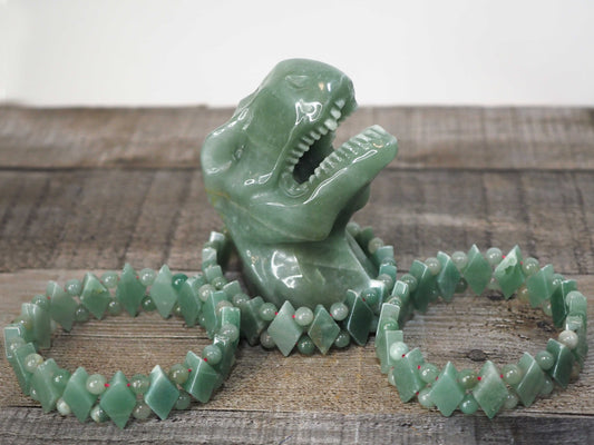 Green Aventurine Diamond Bracelets