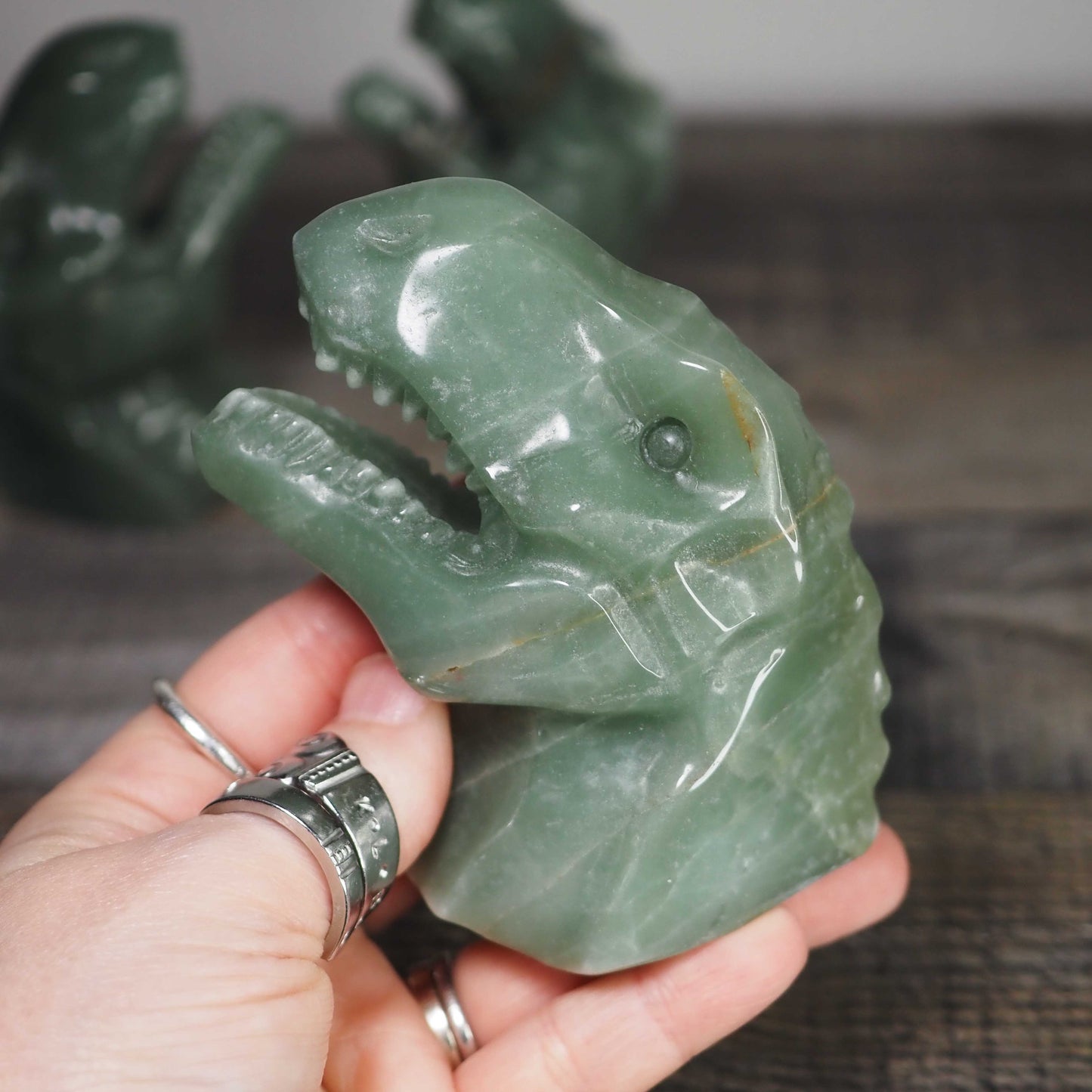 Green Aventurine T-Rex Carvings