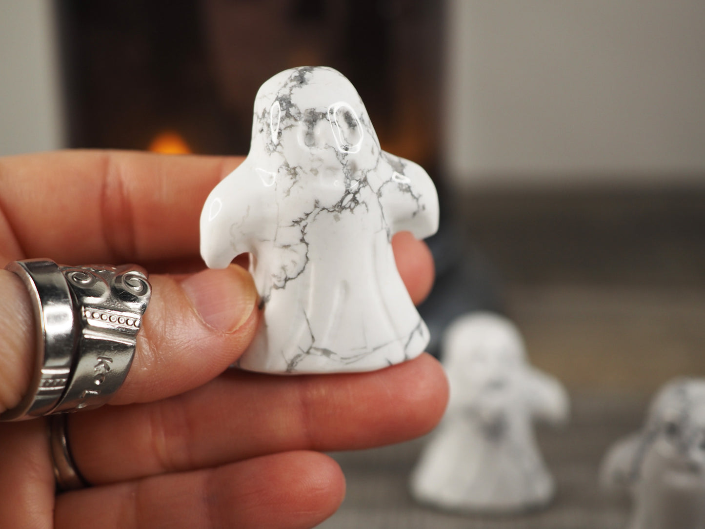 Howlite Ghost Carvings