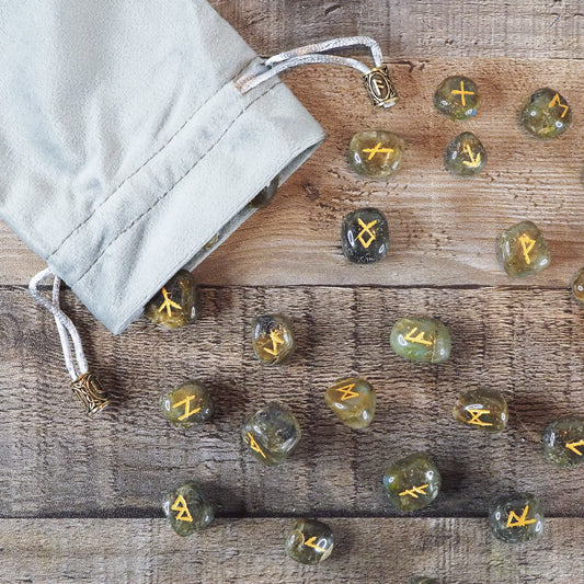 Elder Futhark Handmade Labradorite Rune Set