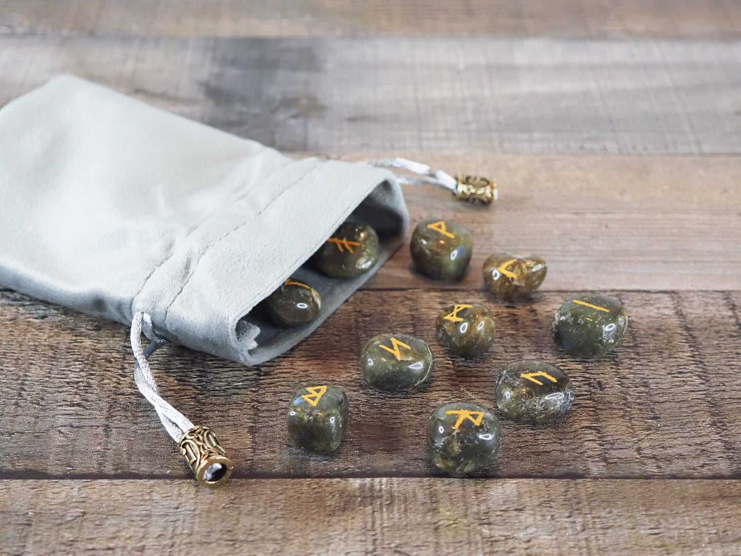 Elder Futhark Handmade Labradorite Rune Set