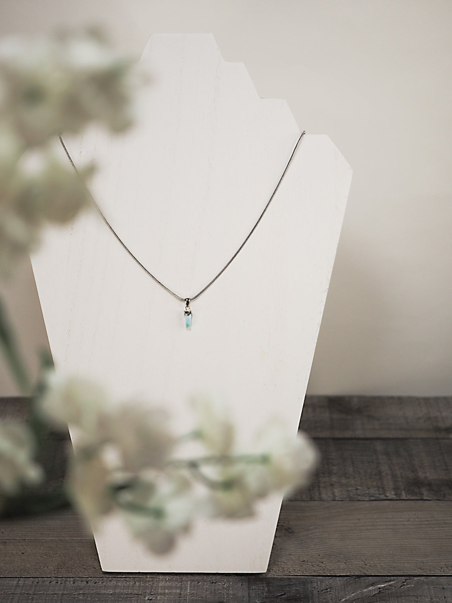 Dainty Silver Larimar Pendants