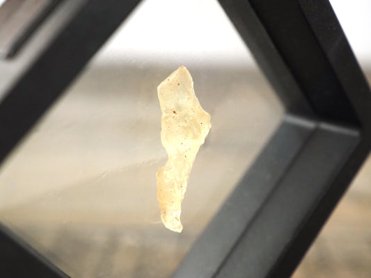 Libyan Desert Glass Specimen D in Floating Frame