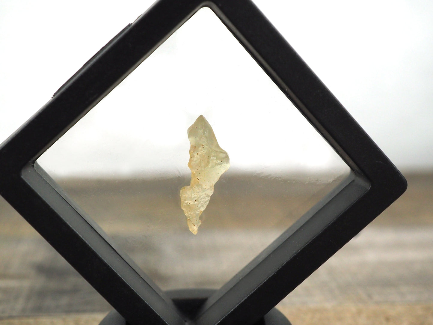 Libyan Desert Glass Specimen D in Floating Frame