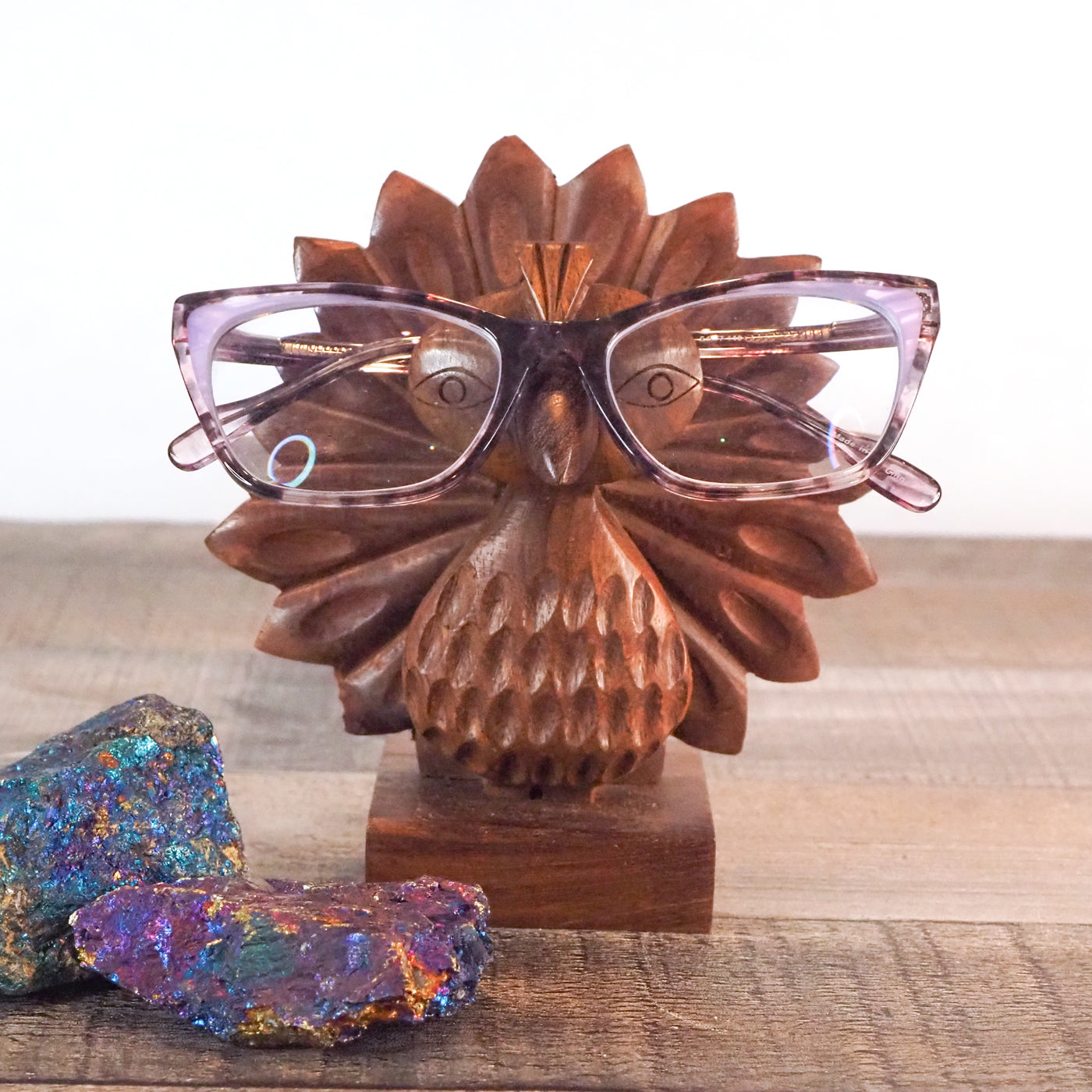 Peacock Eyeglass Holder Stand