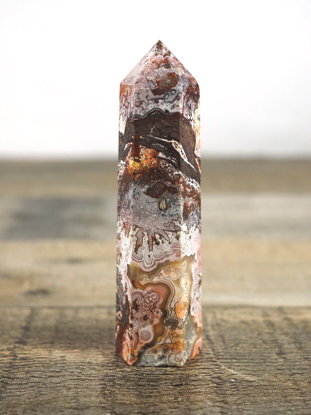 Mexican "Crazy Lace" Agate Mini Tower E
