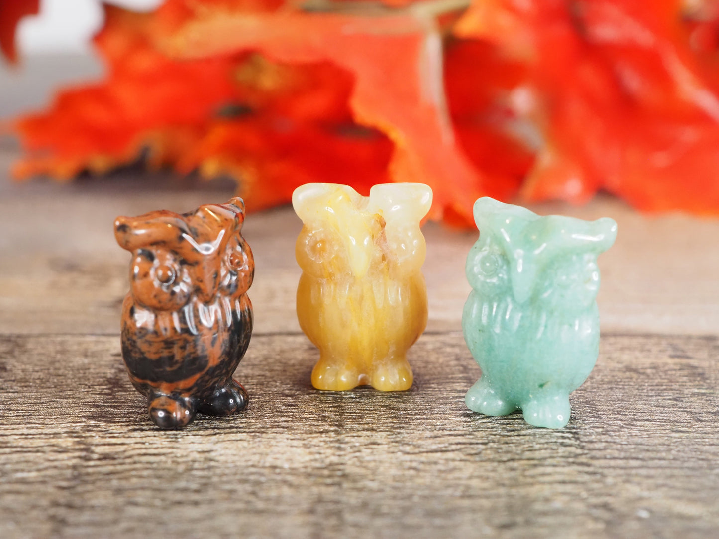 Mini Owl Carving Family