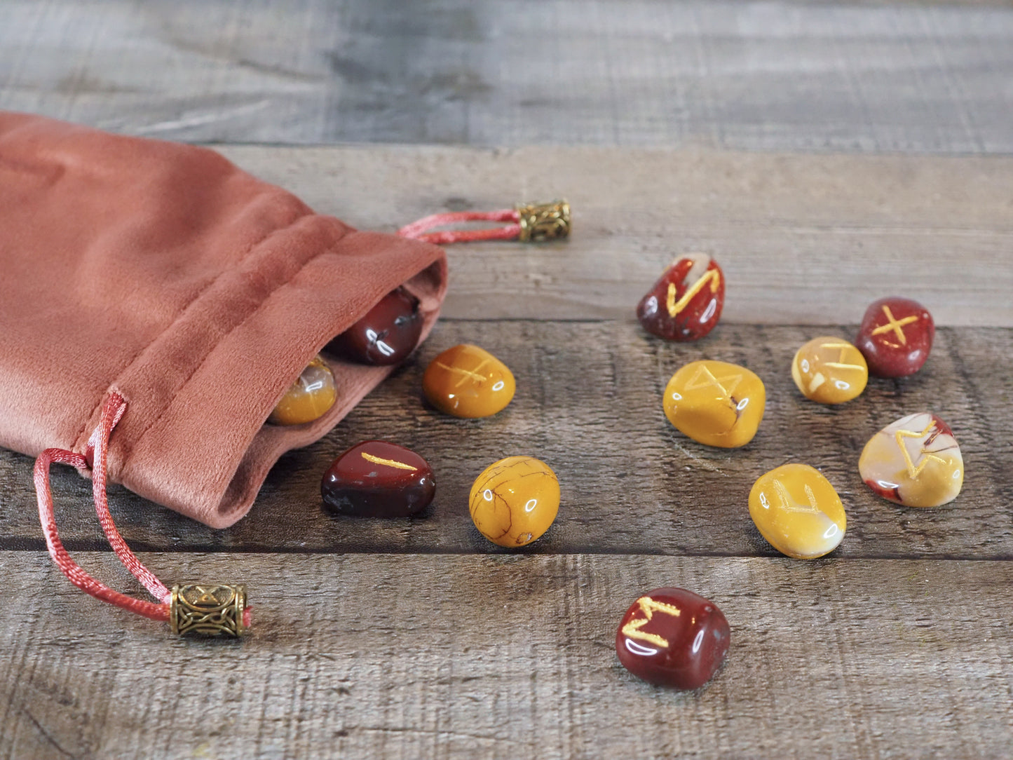 Elder Futhark Handmade Mookaite Rune Set
