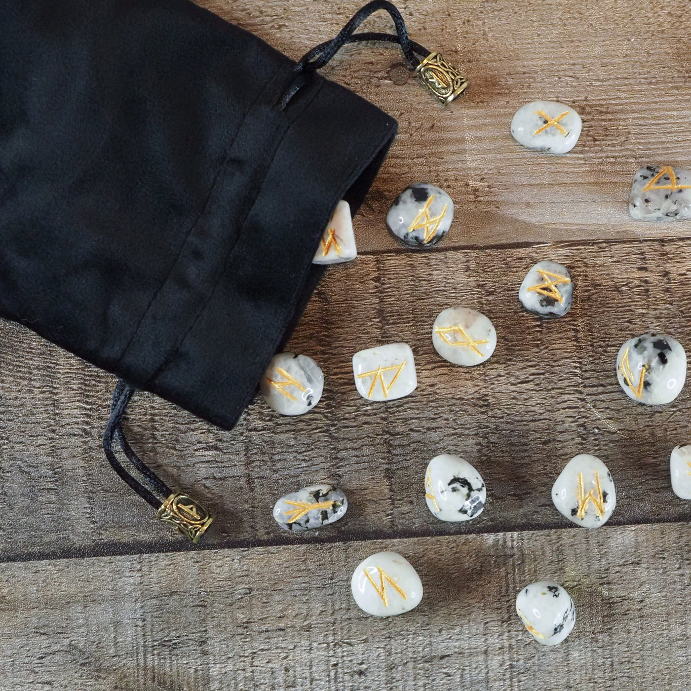 Elder Futhark Handmade Moonstone Rune Set