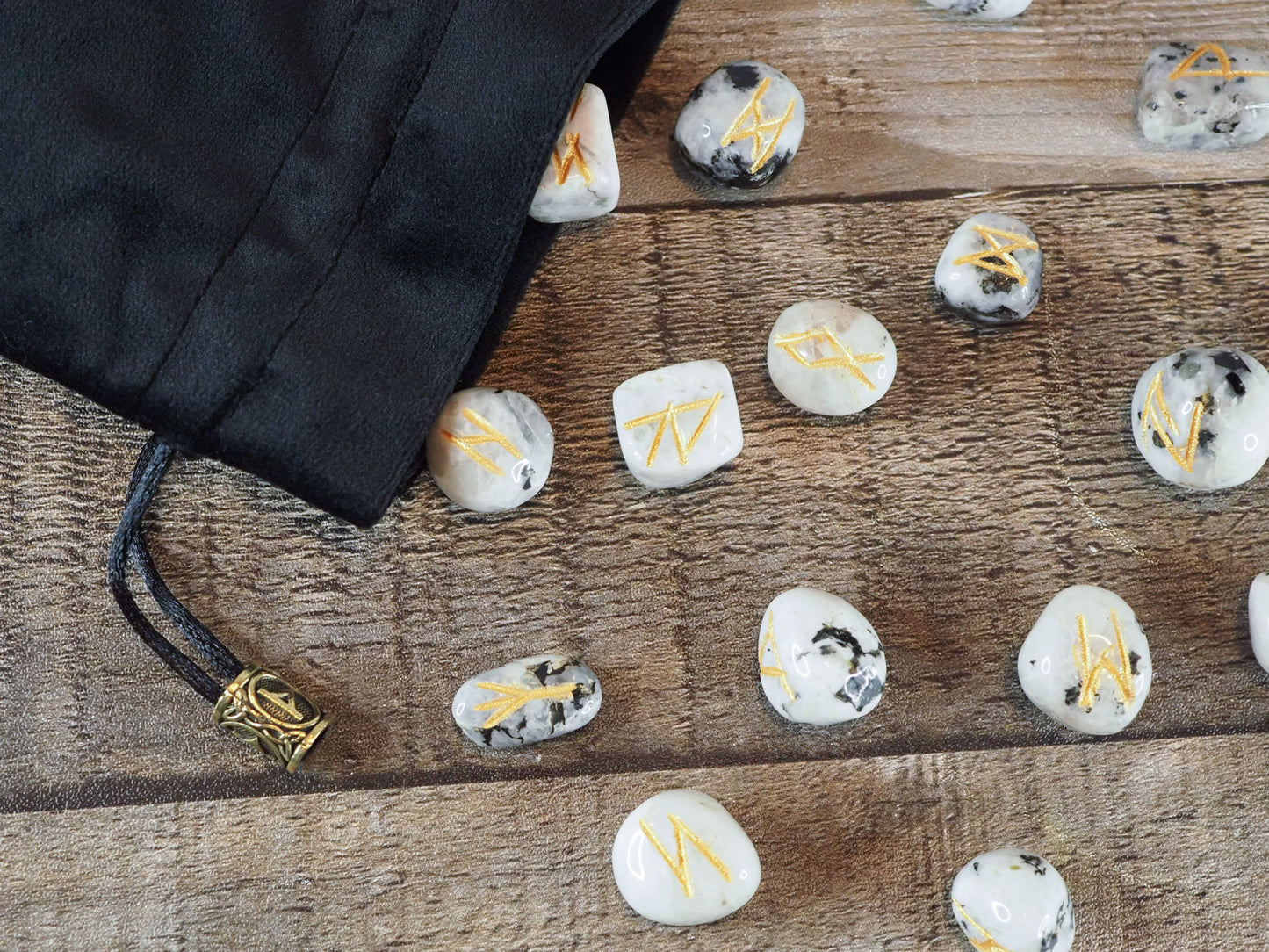 Elder Futhark Handmade Moonstone Rune Set