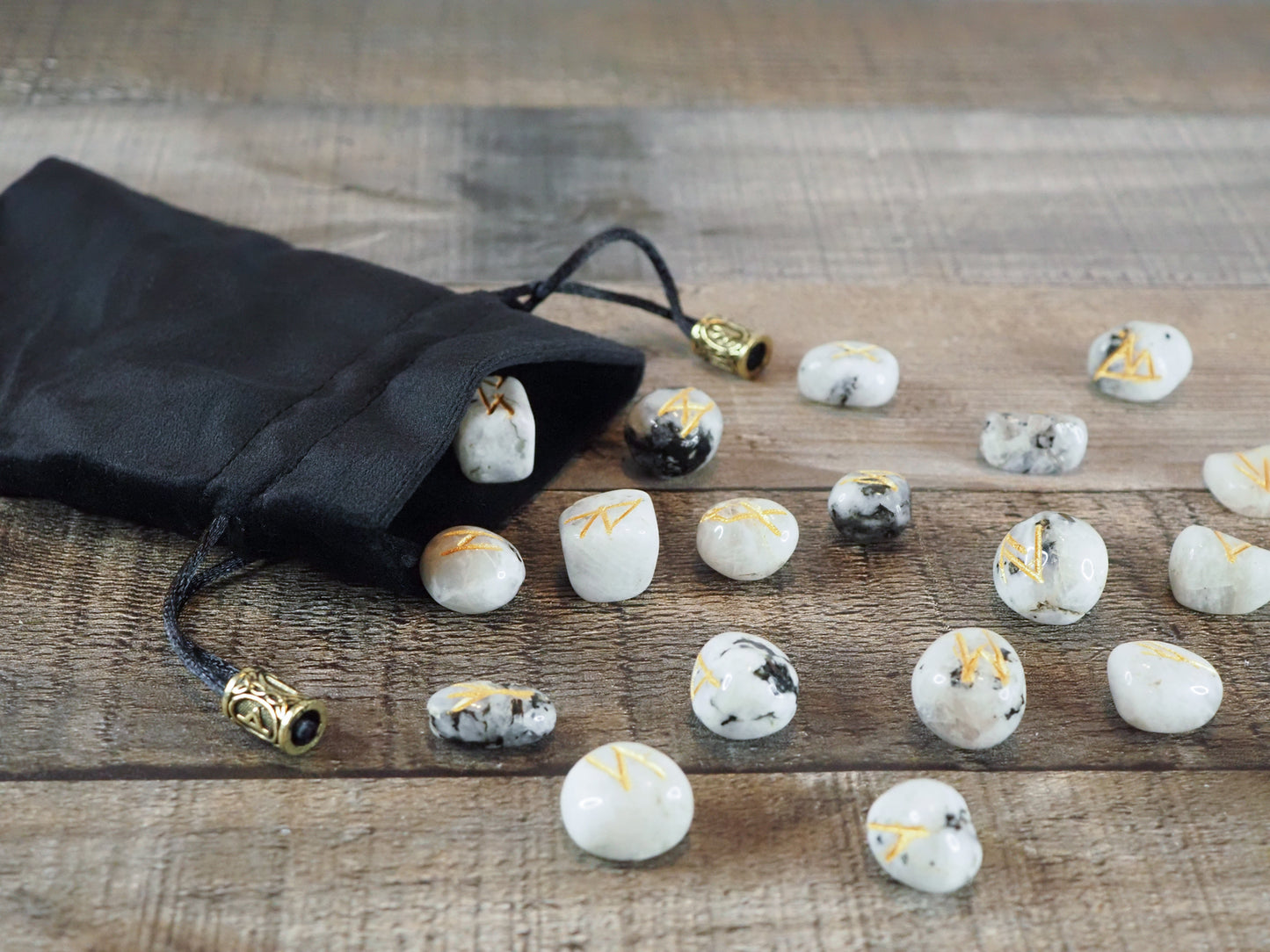 Elder Futhark Handmade Moonstone Rune Set