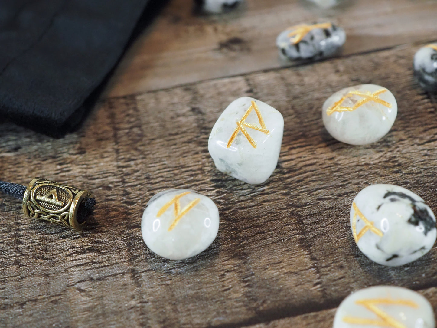 Elder Futhark Handmade Moonstone Rune Set