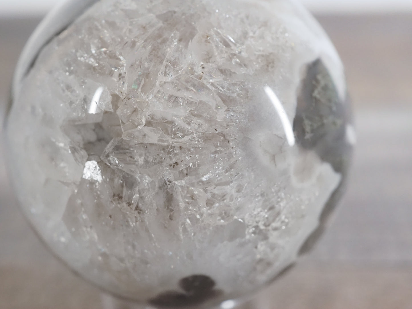 Moss Agate Sphere with Quartz