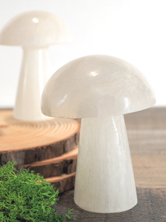 Satin Spar Selenite Mushrooms