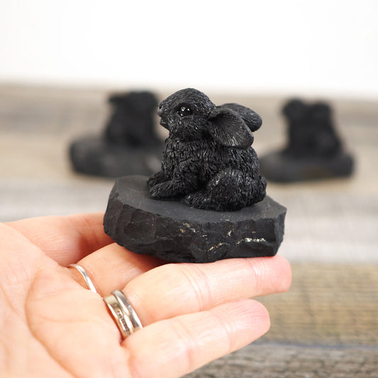 Shungite Bunny Carving