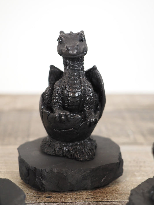 Shungite Hatching Baby Dragon Carving