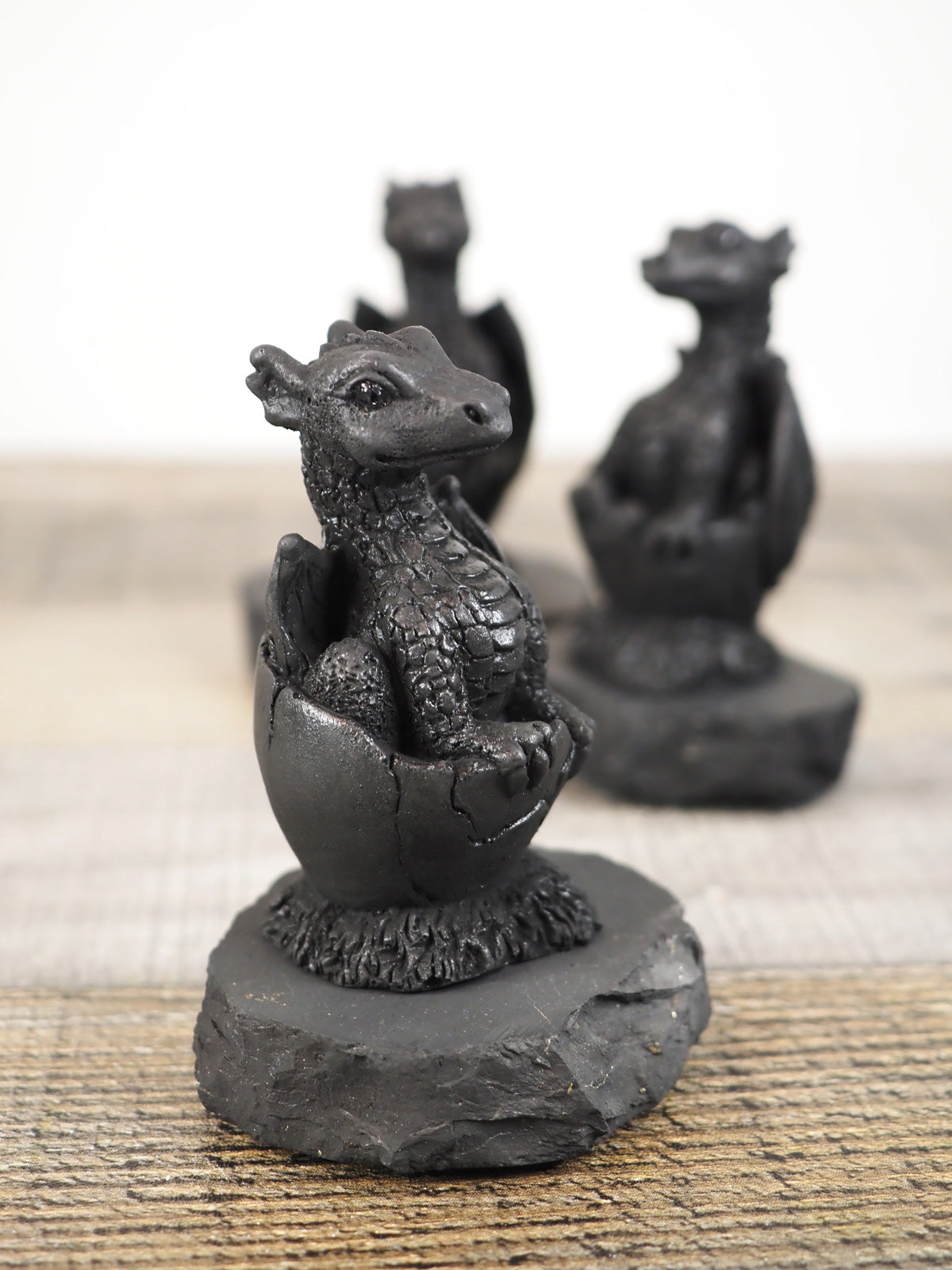 Shungite Hatching Baby Dragon Carving