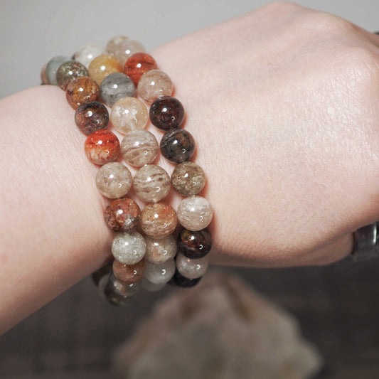 Thousand Layer Garden Quartz (Lodolite) Bracelet - 9mm beads!