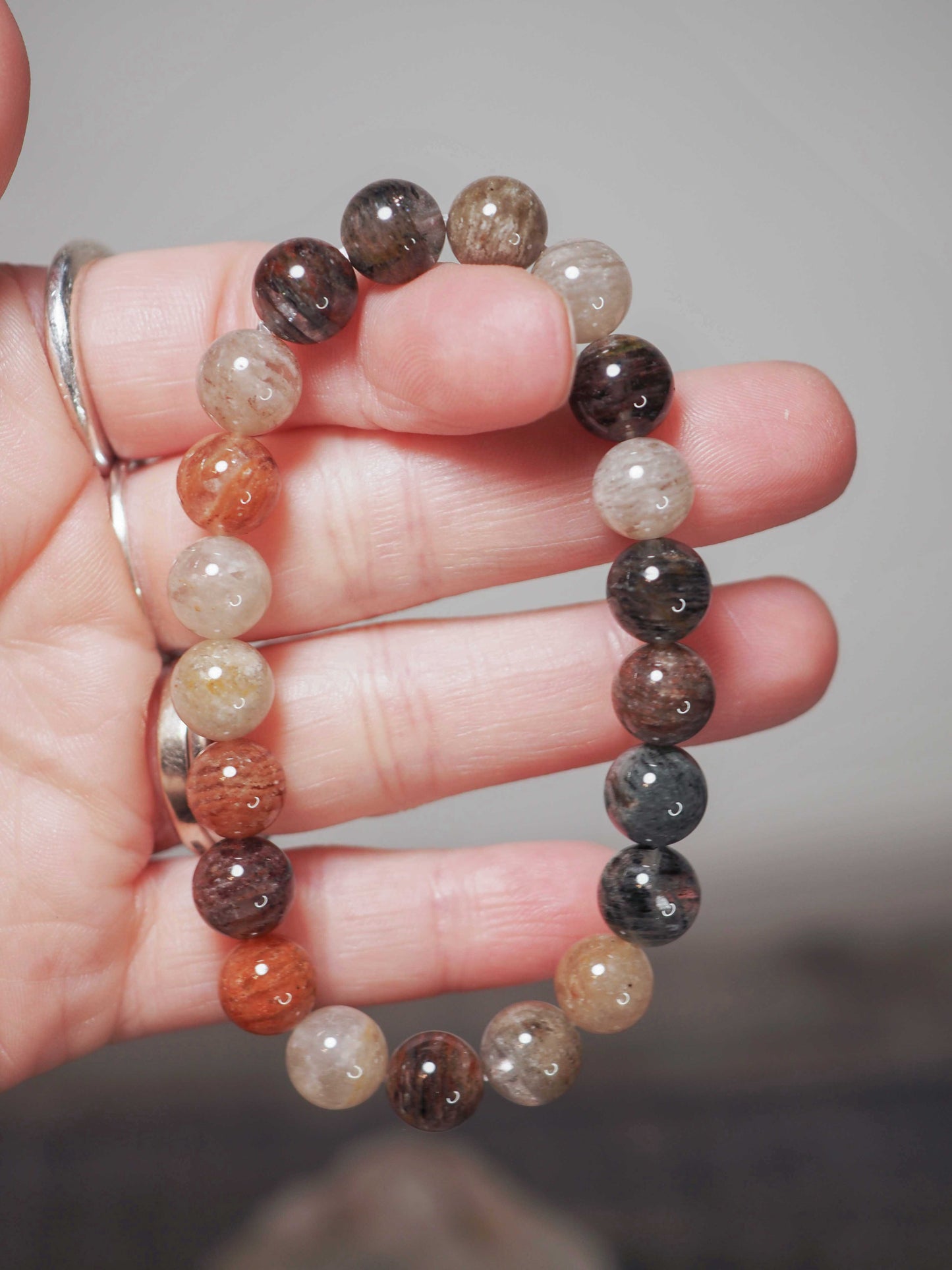 Thousand Layer Garden Quartz (Lodolite) Bracelet - 9mm beads!