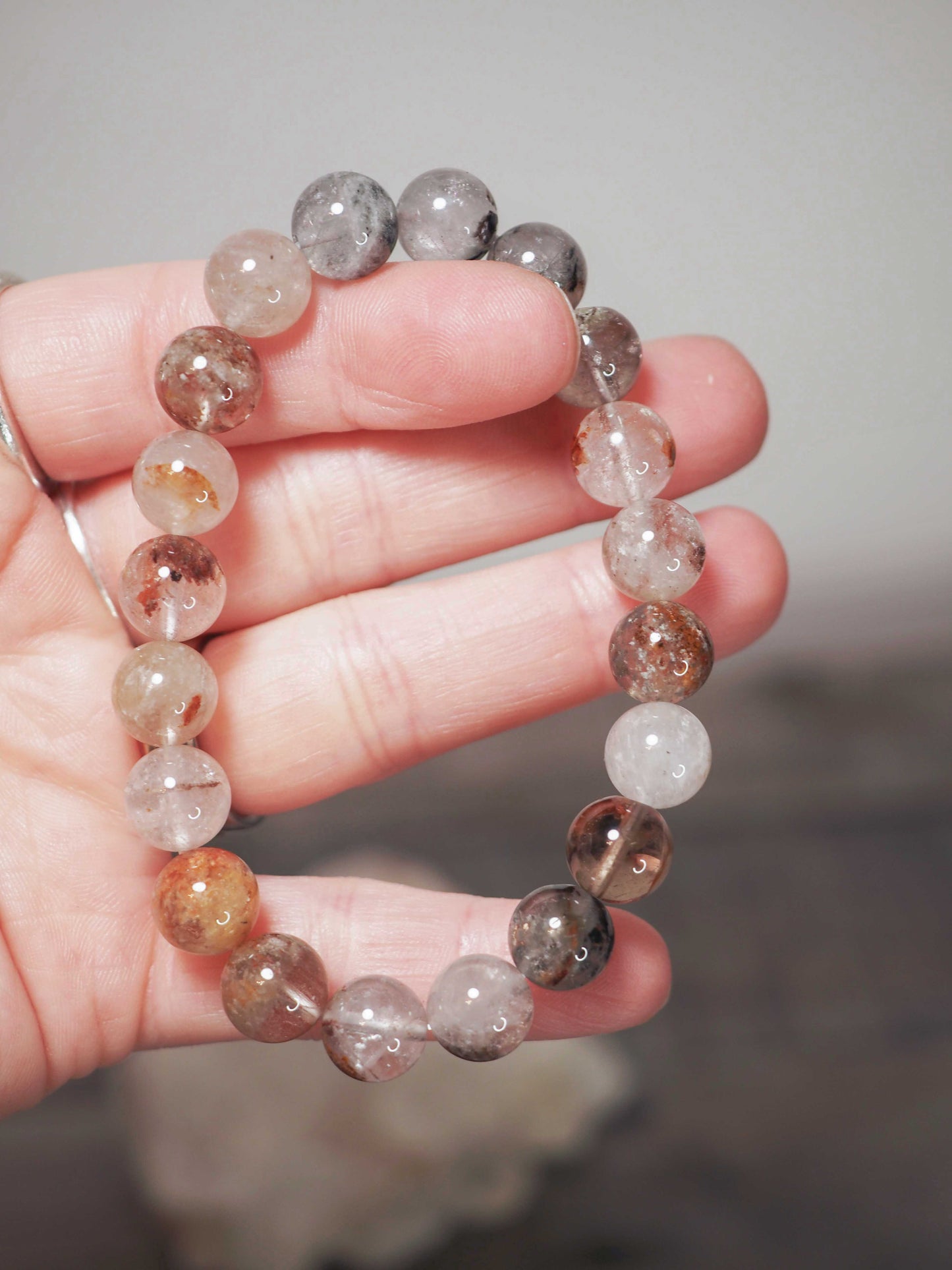 Thousand Layer Garden Quartz (Lodolite) Bracelet - 9mm beads!