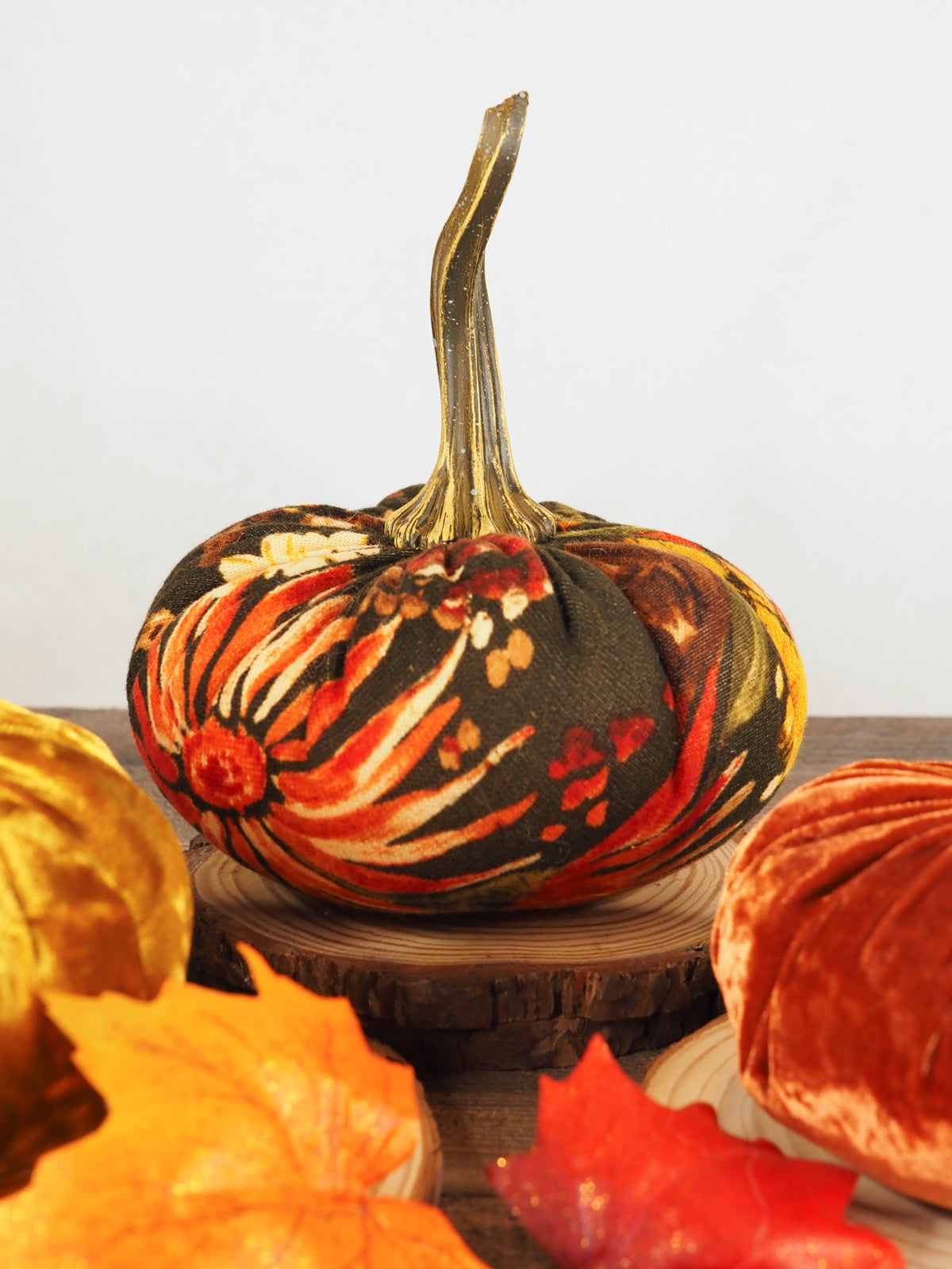 Handmade Velvet Pumpkin Set - Autumn Collection