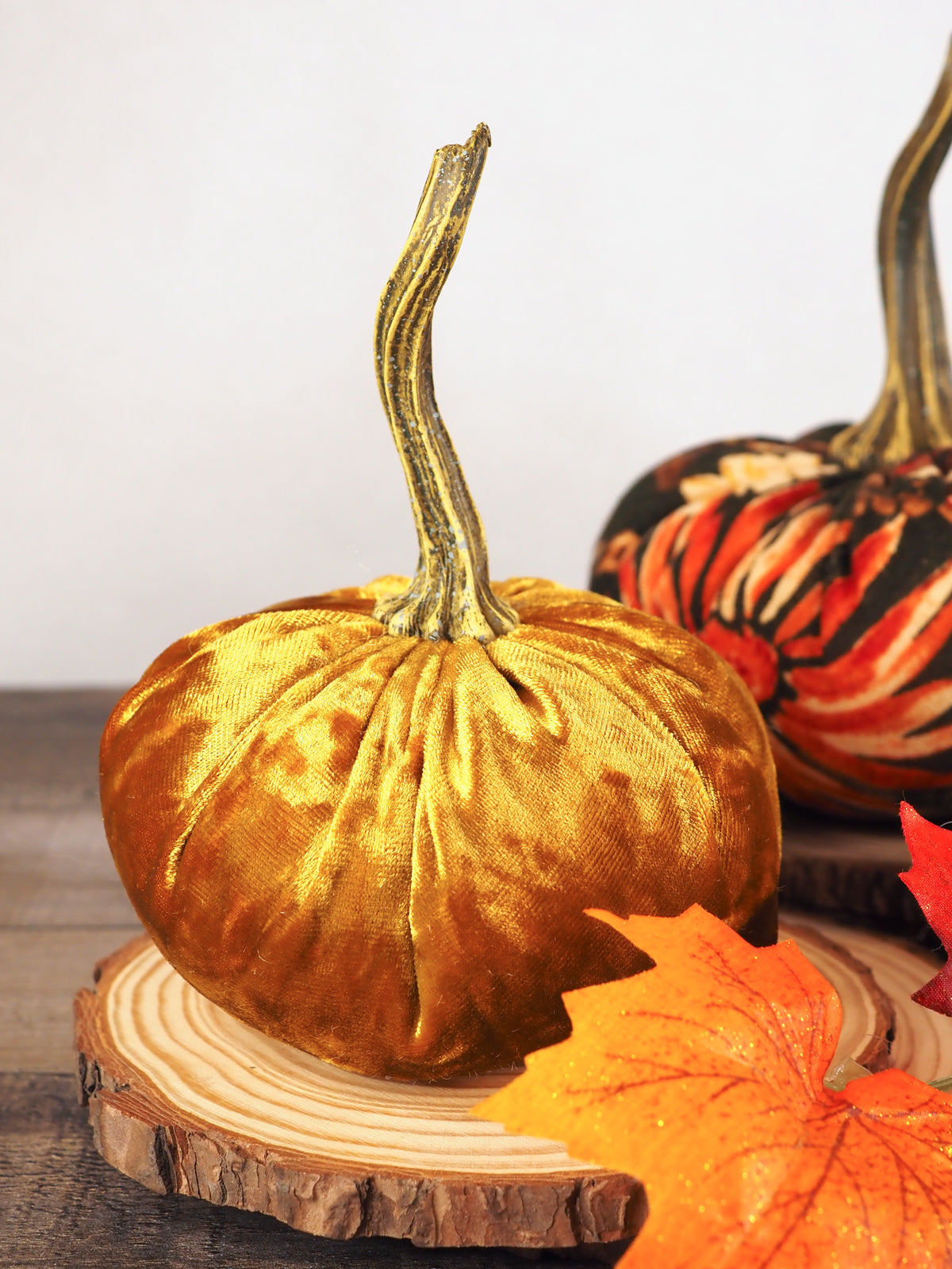 Handmade Velvet Pumpkin Set - Autumn Collection