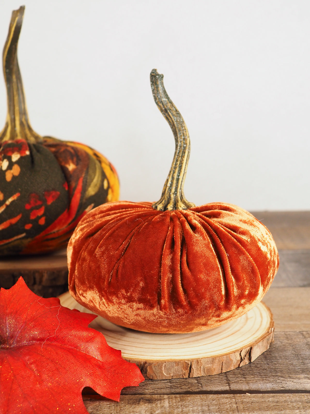 Handmade Velvet Pumpkin Set - Autumn Collection
