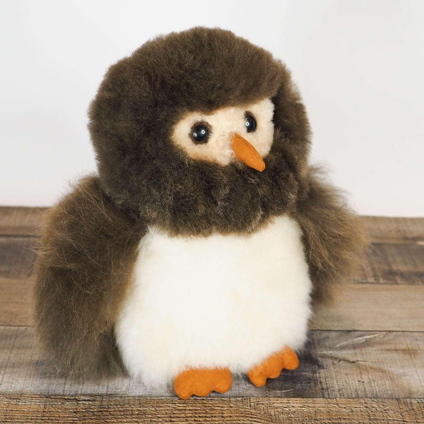 Dark Brown Alpaca Owl Stuffed Animal made by artisans in Peru