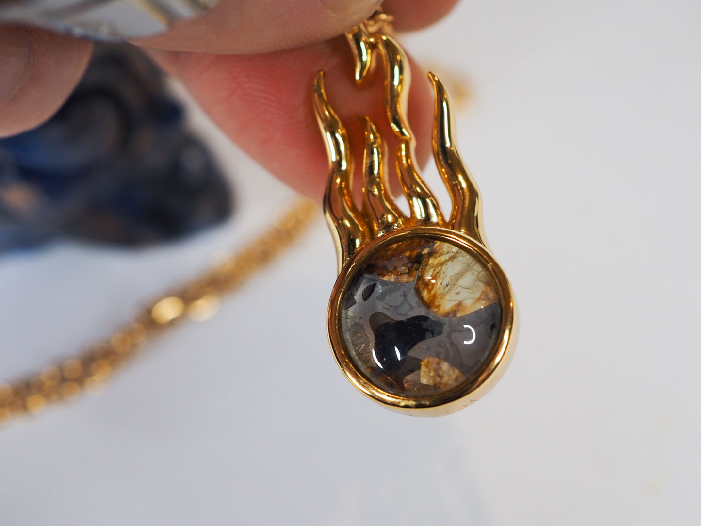 Shooting Star Sericho Pallasite Meteorite Pendant