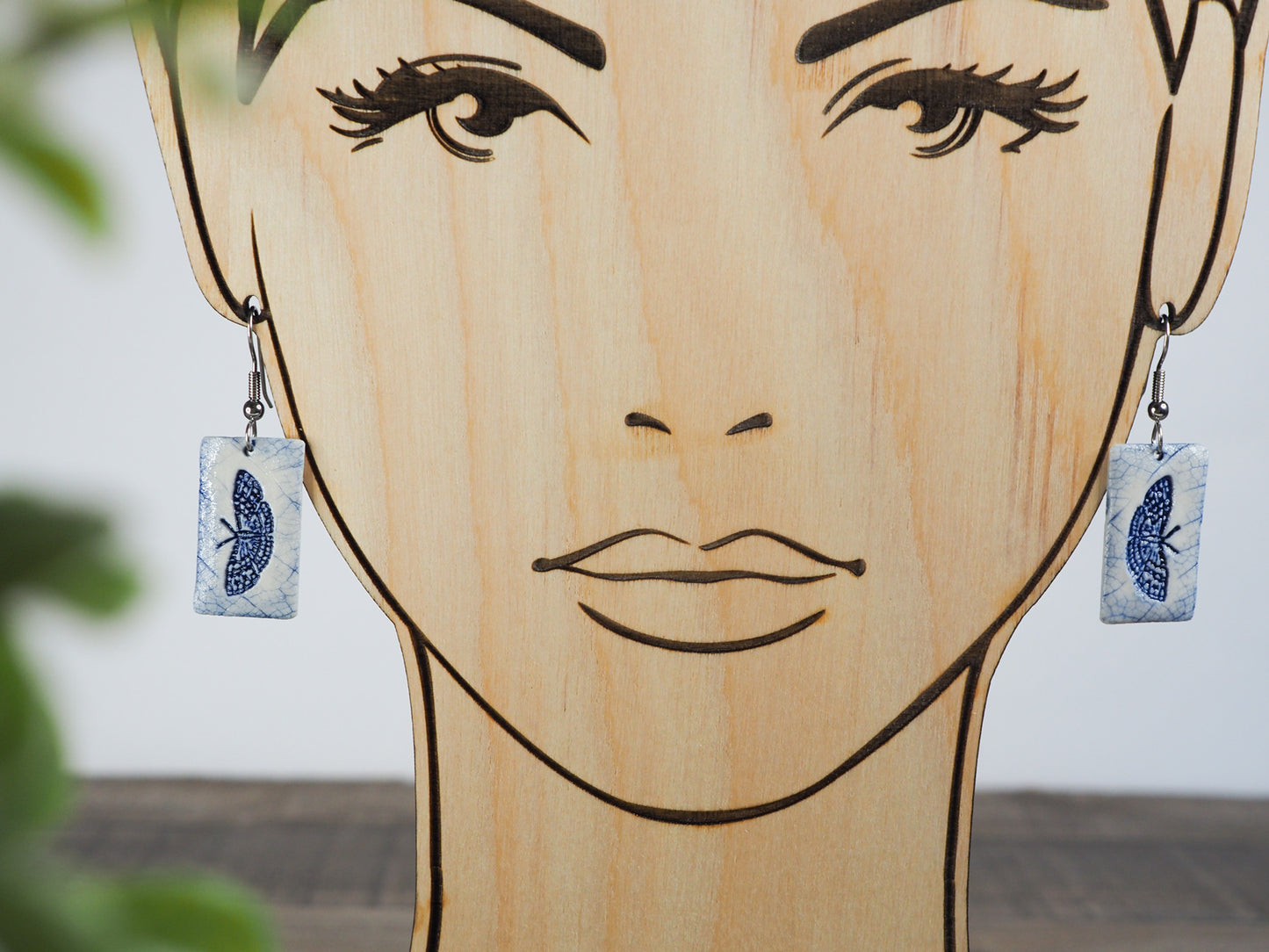Blue Butterfly Porcelain Earrings