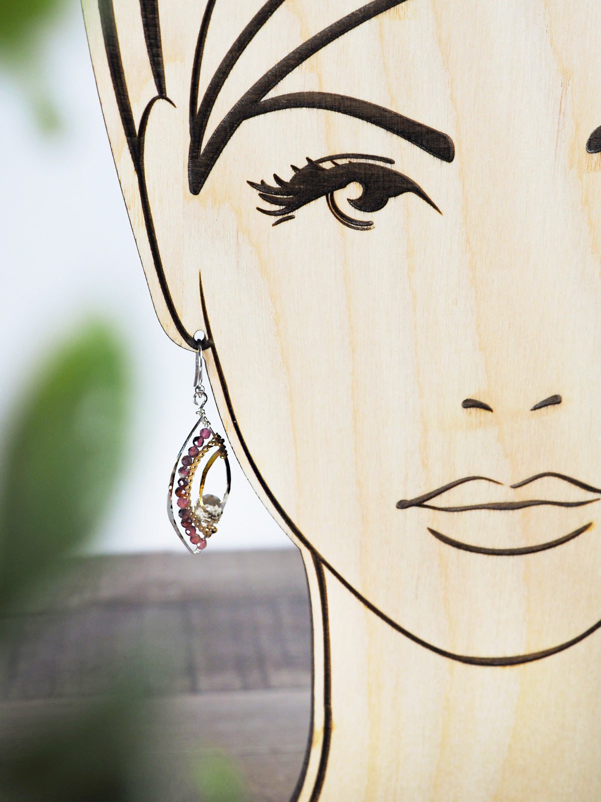 Garnet Wing Earrings