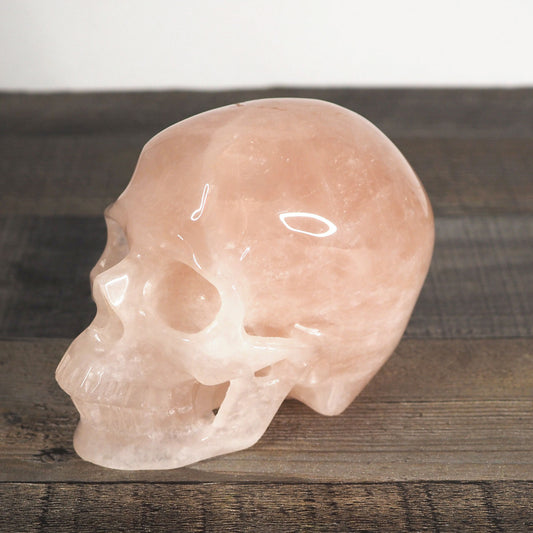 5" Extra-Detailed Rose Quartz Skull